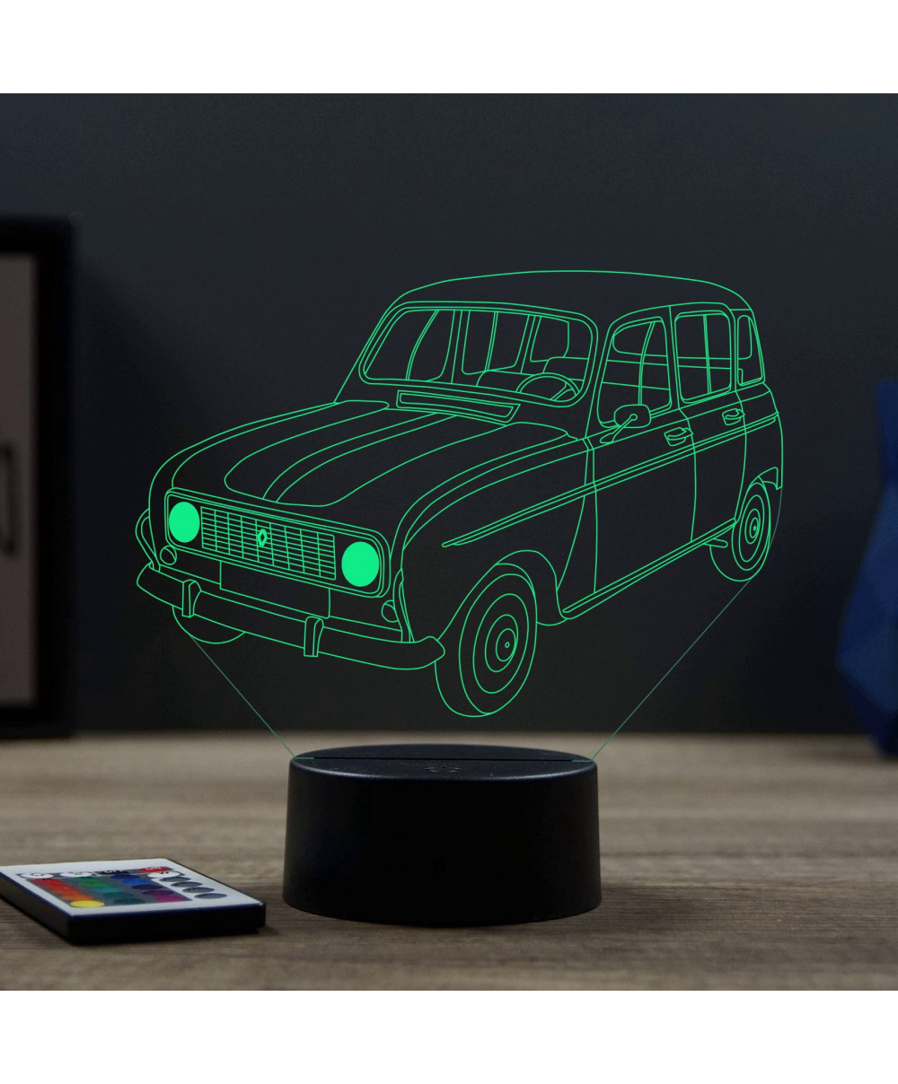 Lampe lluson 3D Renault 4L 16 Couleurs Et Télécommande